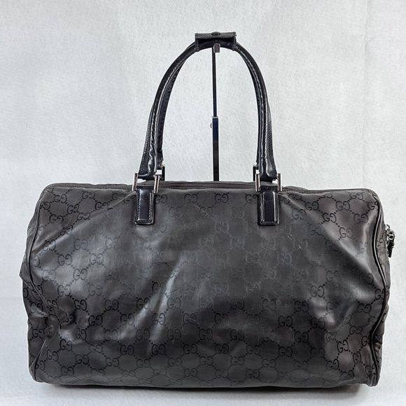 VTG Gucci Boston Monogam Duffle Brown Nylon Weekend/Travel Bag Unisex Y2K Rare - Picture 1 of 16